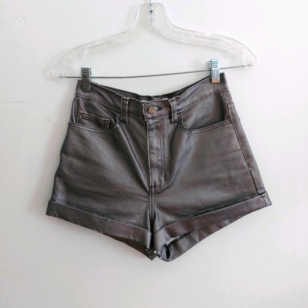 Vintage American Apparel 00's silver coated shorts
